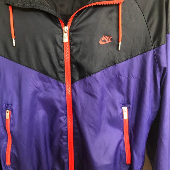 VTG 90s Nike The Windrunner Windbreaker Hooded Running Jacket Womens Medium - Picture 4 of 15